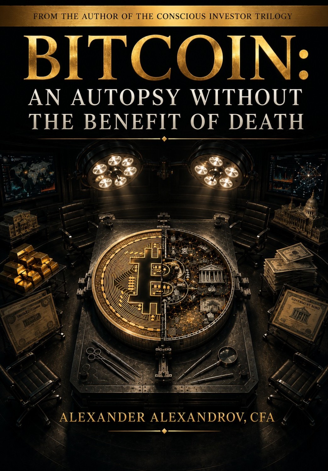 Корица на „BITCOIN: An Autopsy Without the Benefit of Death“ – Alexander Alexandrov