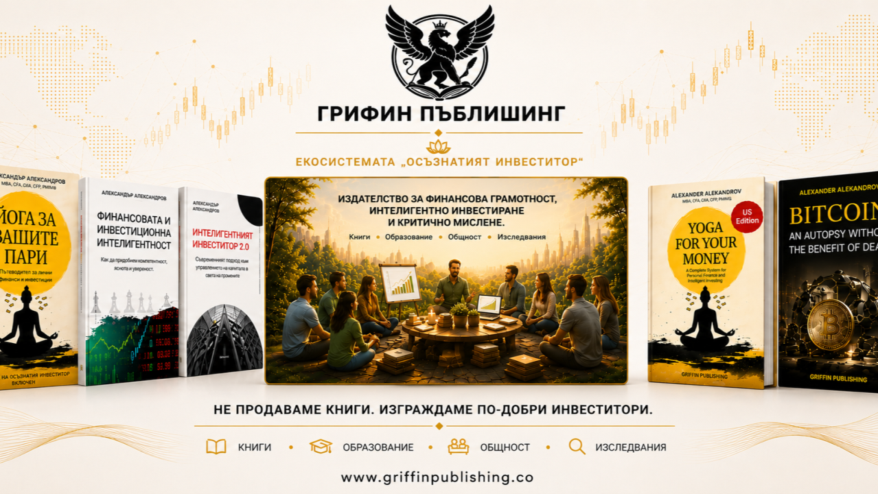 Грифин Пъблишинг – повече от издателство. Екосистема за финансова грамотност, интелигентно инвестиране и критично мислене.